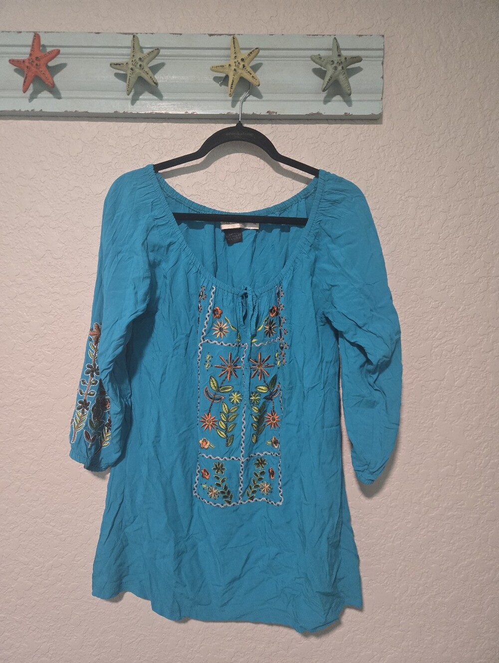 Urban Mangoz Blue Embroidered blouse